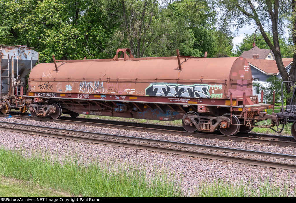 CHTT 287301, 42-ft Coil Car eastbound on UPRR